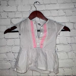 Carters Gray & Pink Floral top size 12 months